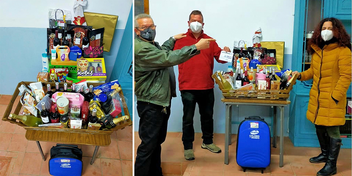 La A.V. Arrabal de San Sebastián hace entrega de su cesta de Navidad